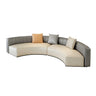 Curved Grey Faux Leather Tight Back Sofa Seating Group Image - 8