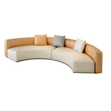Curved Grey Faux Leather Tight Back Sofa Seating Group Image - 9