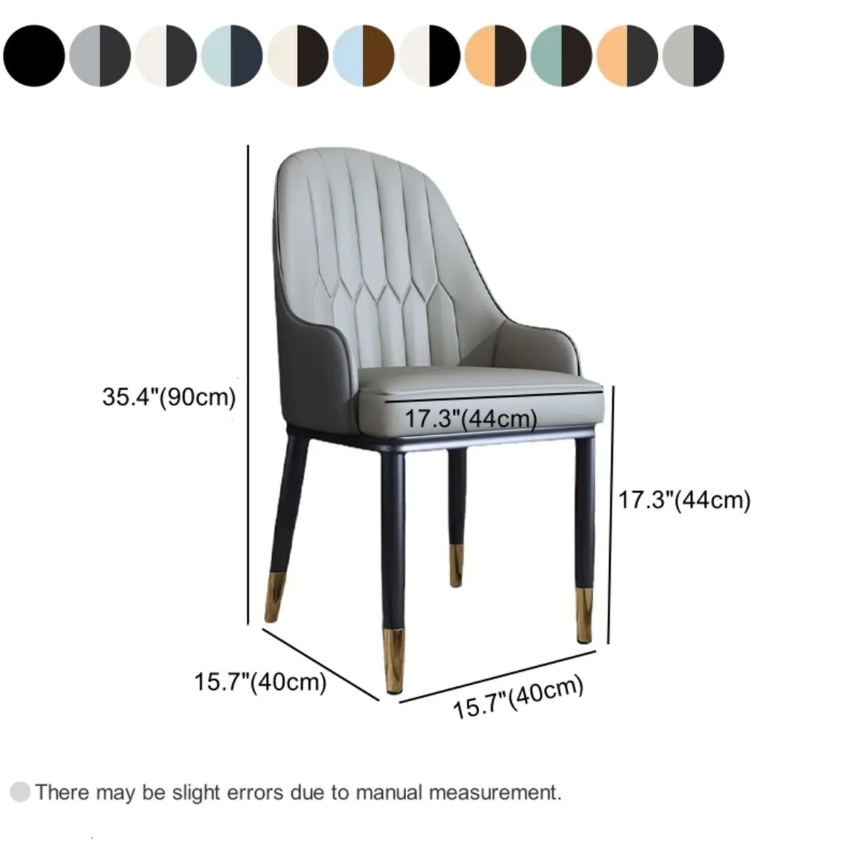 Curved Leather Upholstered Arm Standard Dining Chair 