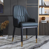 Curved Leather Upholstered Arm Standard Dining Chair Image - 7