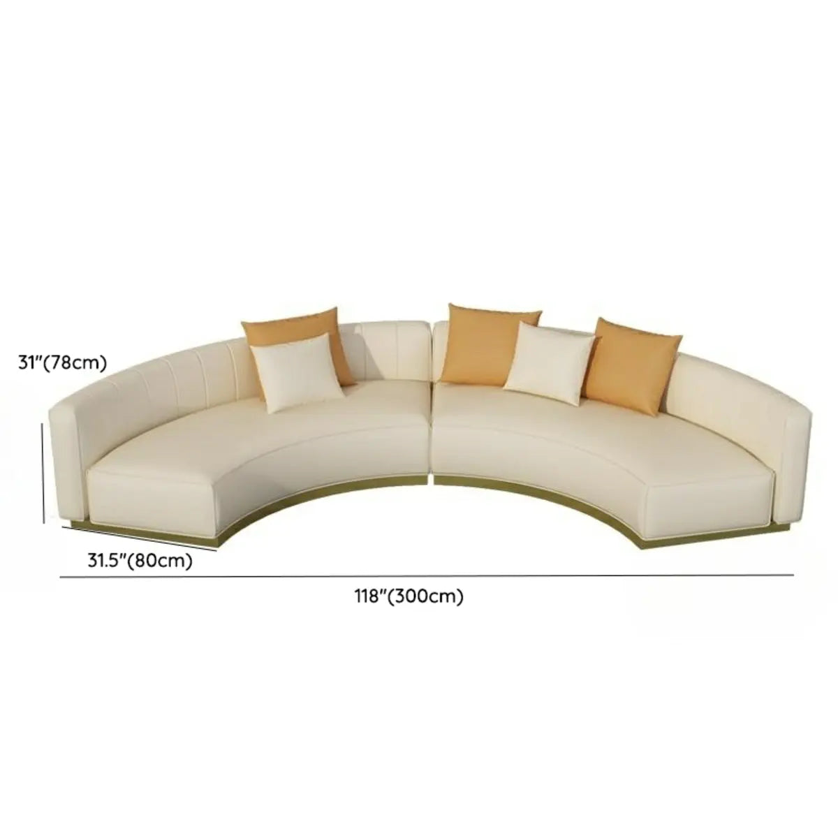 Curved Scratch Resistant Faux Leather Pillow Back Sofa Image - 40