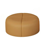 Curved Scratch Resistant Faux Leather Pillow Back Sofa Image - 5