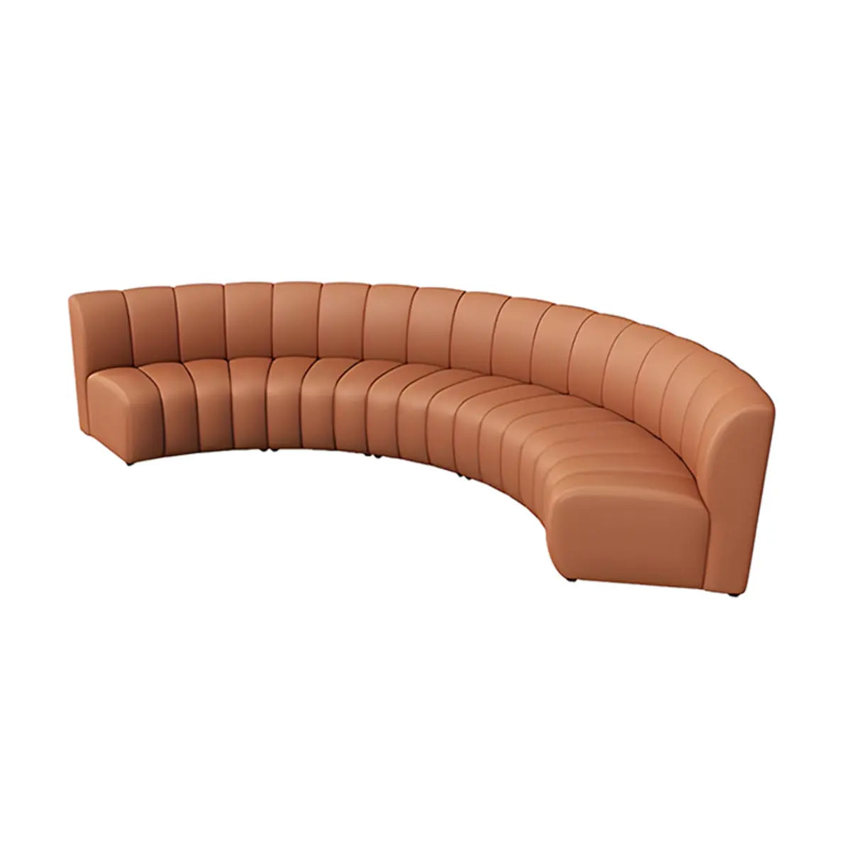 Curved Stain Resistant Faux Leather Sofa Seating Group Image - 10