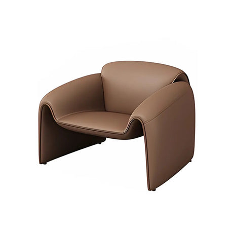Curved Stain Resistant Faux Leather Sofa Seating Group Image - 2