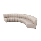 Curved Stain Resistant Faux Leather Sofa Seating Group Image - 5