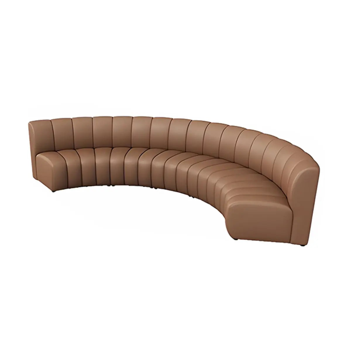 Curved Stain Resistant Faux Leather Sofa Seating Group Image - 7