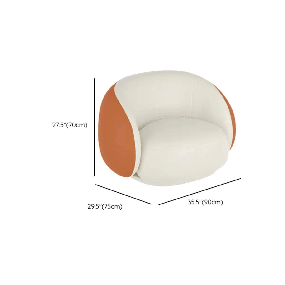 Curved Stain Resistant Leather Upholstered Back Sofa Image - 17