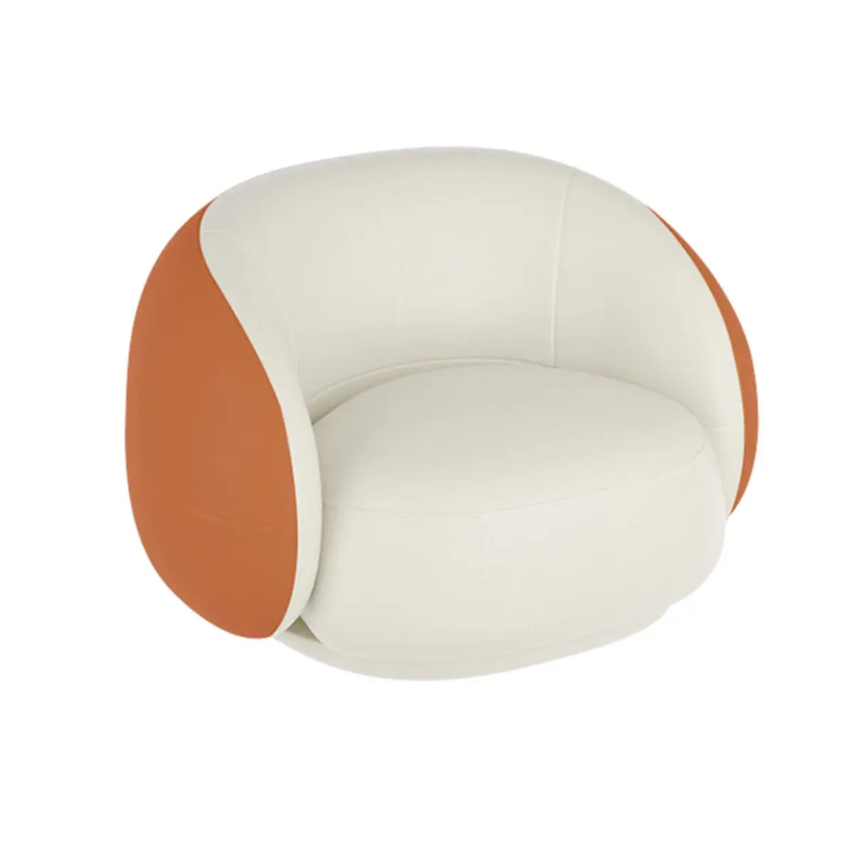 Curved Stain Resistant Leather Upholstered Back Sofa Image - 3