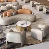 Curved Stain Resistant Sofa Seating Group with Table Image - 13