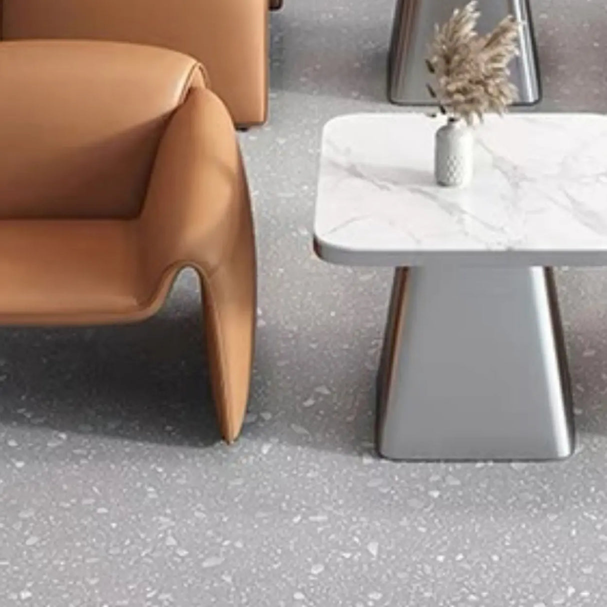 Curved Stain Resistant Sofa Seating Group with Table Image - 18