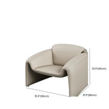 Curved Stain Resistant Sofa Seating Group with Table #size