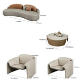 Curved Stain Resistant Sofa Seating Group with Table Image - 30
