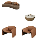 Curved Stain Resistant Sofa Seating Group with Table Image - 4