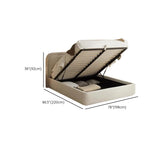 Curved Upholstered White King Headboard Storage Bed Image - 10