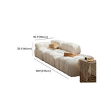 Curved White Horizontal Large Pillow Back Relax Sofa #size