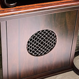 Curved Wood Dark Brown Console Table with Floor Shelf Image - 7