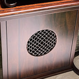 Curved Wood Dark Brown Console Table with Floor Shelf Image - 7