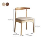 Curved Wood Natural Finish Open Back Dining Chairs #size