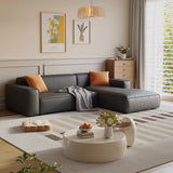 Cushion Back L-Shape Fabric Off-White Large Recliner Sofa Image - 15