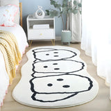 Cute Cat Shaped Polyester Ivory Kids Room Area Rug Image - 2
