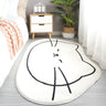 Cute Cat Shaped Polyester Ivory Kids Room Area Rug Image - 3