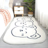 Cute Cat Shaped Polyester Ivory Kids Room Area Rug Image - 4