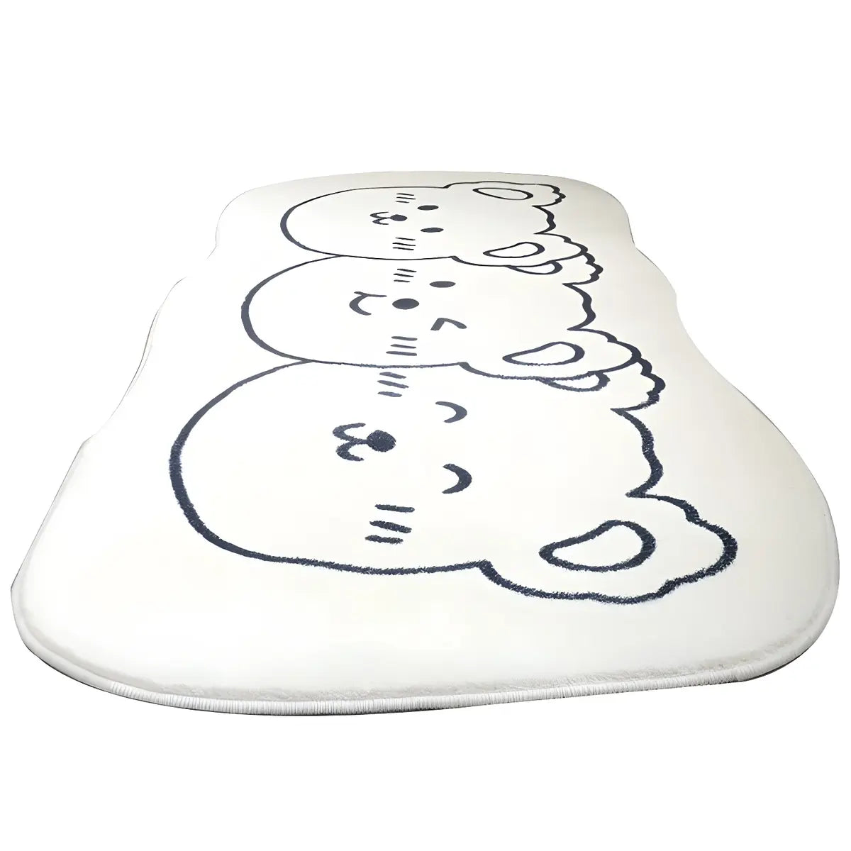Cute Cat Shaped Polyester Ivory Kids Room Area Rug Image - 5