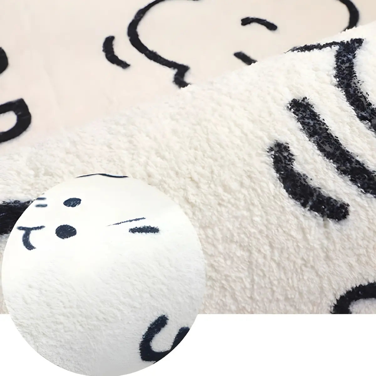 Cute Cat Shaped Polyester Ivory Kids Room Area Rug Image - 8