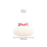 Cute Pink Bow White Cloud Acrylic Bedroom Pendant Light #size
