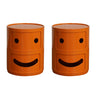 Cute Smiley Face Pattern Round Plastic Storage Nightstand Image - 10