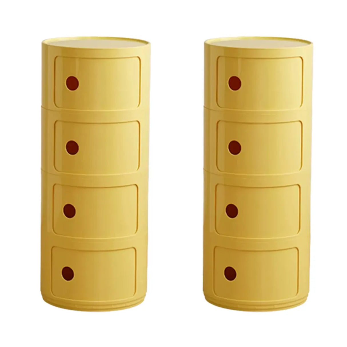 Cute Smiley Face Pattern Round Plastic Storage Nightstand Image - 28