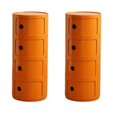 Cute Smiley Face Pattern Round Plastic Storage Nightstand Image - 29
