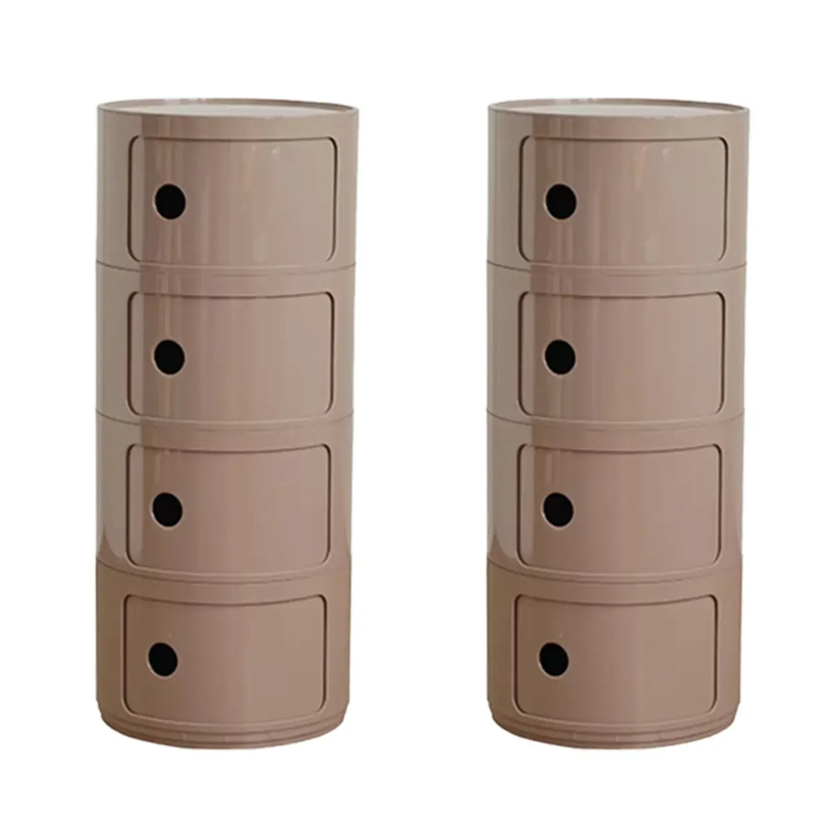 Cute Smiley Face Pattern Round Plastic Storage Nightstand Image - 32