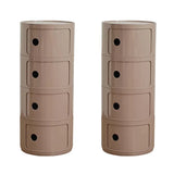 Cute Smiley Face Pattern Round Plastic Storage Nightstand Image - 32