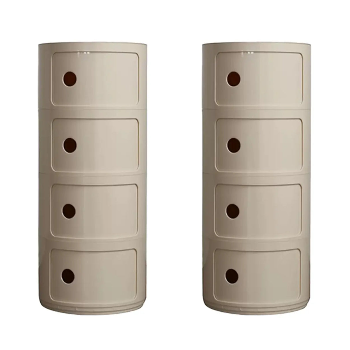 Cute Smiley Face Pattern Round Plastic Storage Nightstand Image - 33