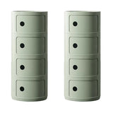Cute Smiley Face Pattern Round Plastic Storage Nightstand Image - 34