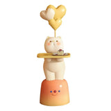Cute White Cat Side Table With Lamp Image - 3