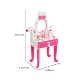 Cute Wooden Bunny Mirror Pink Storage Kids Vanity Set Image - 11