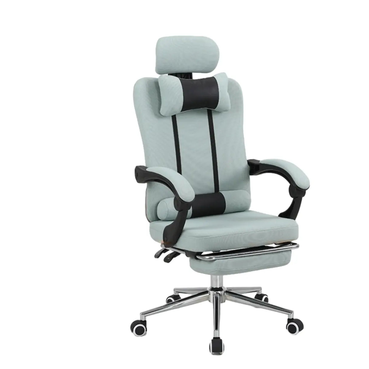 Cyan Ergonomic Fabric Steel Boss Office Chair with Headrest Image - 10