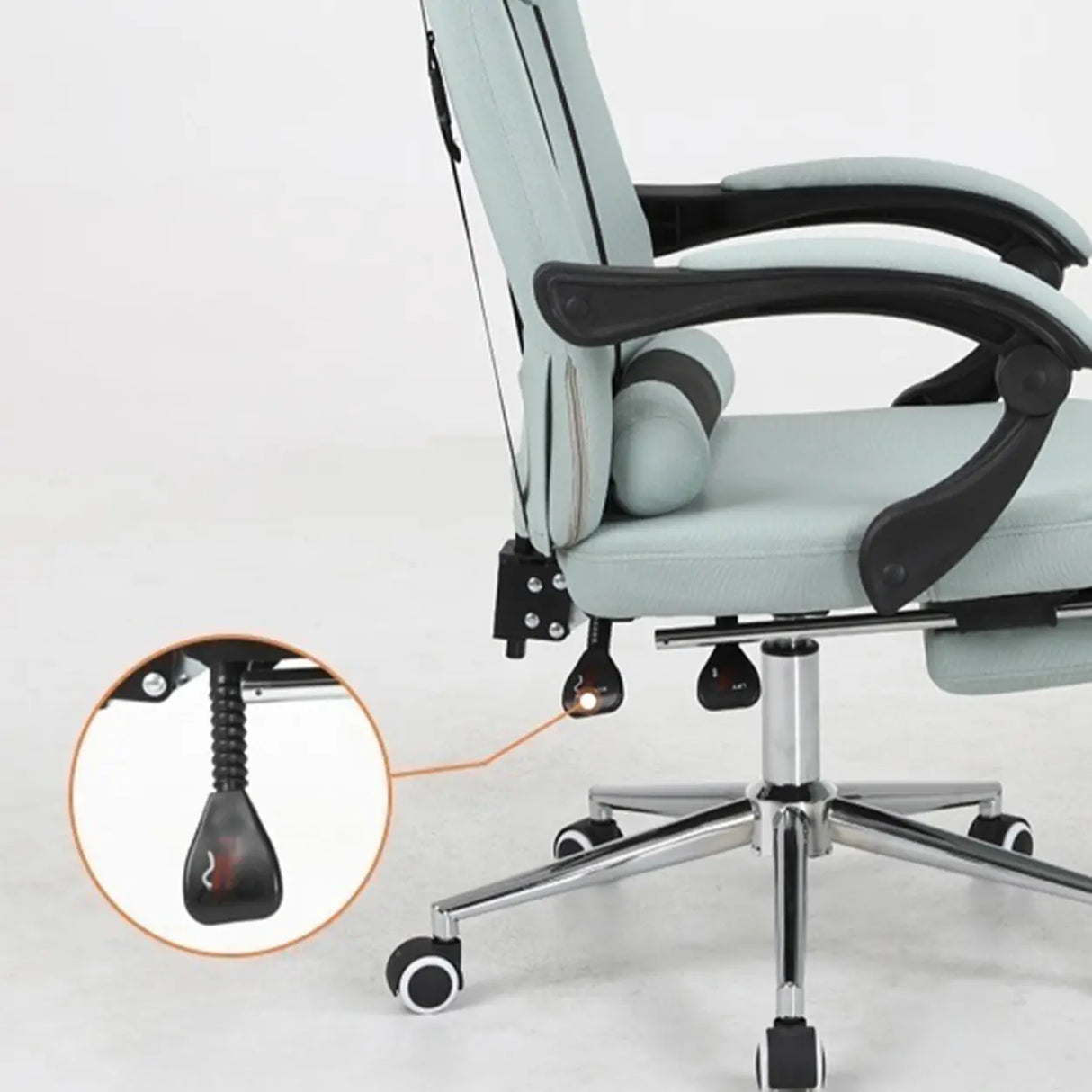 Cyan Ergonomic Fabric Steel Boss Office Chair with Headrest Image - 13
