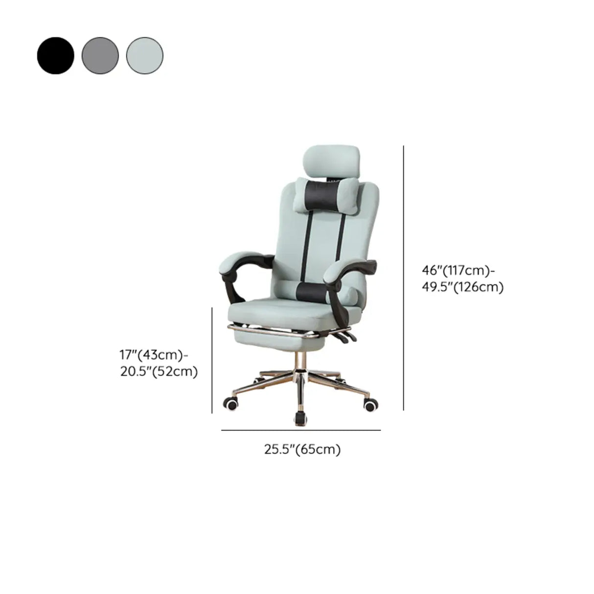 Cyan Ergonomic Fabric Steel Boss Office Chair with Headrest 