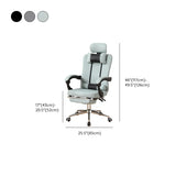 Cyan Ergonomic Fabric Steel Boss Office Chair with Headrest #size