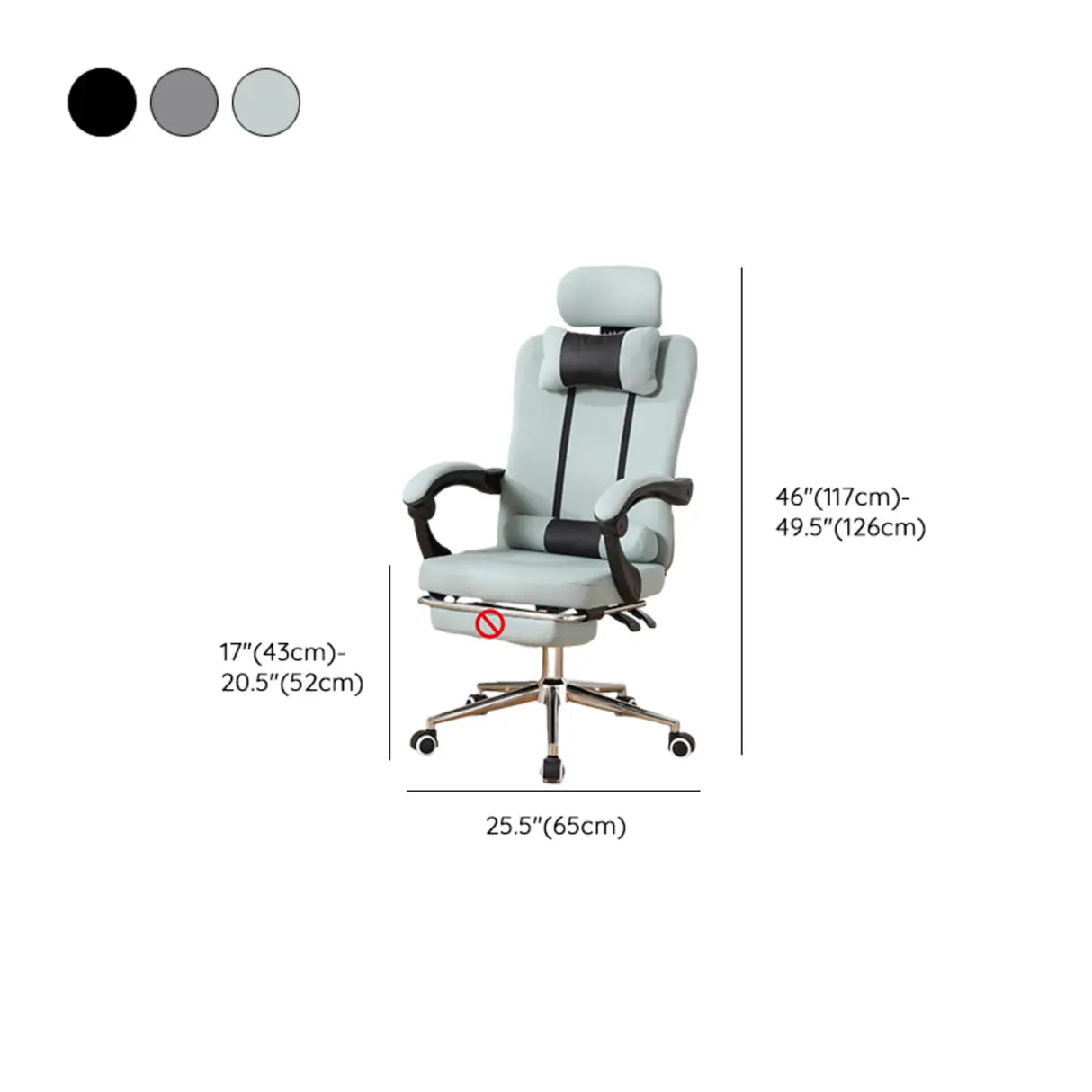 Cyan Ergonomic Fabric Steel Boss Office Chair with Headrest Image - 17