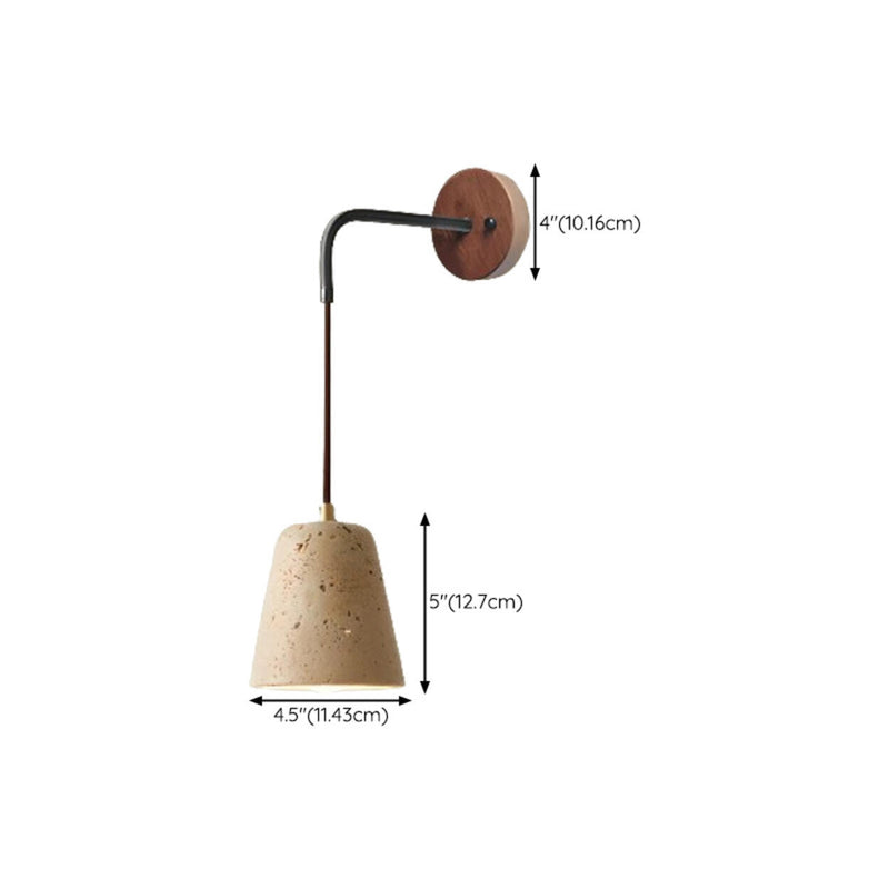 Cylinder Brown and Beige Bedside Pendant Wall Sconce #size