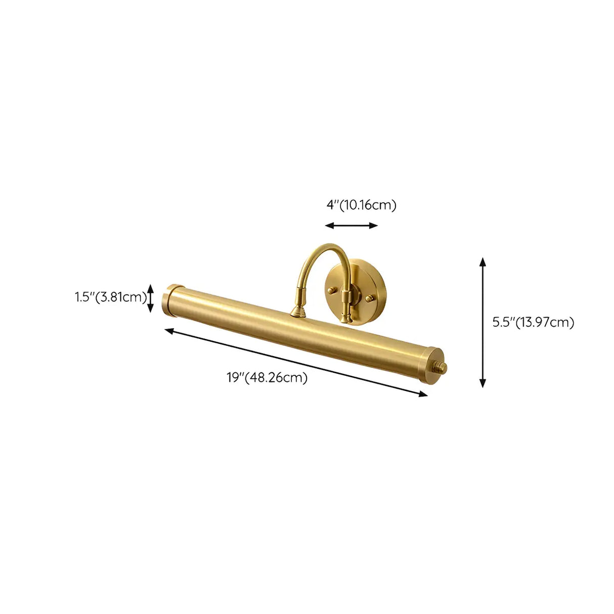 Cylinder Modern Gold Metal Wall Mounted Vanity Light 
