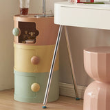 Cylinder Tip Resistant Kids Nightstand with Cabinets Image - 16