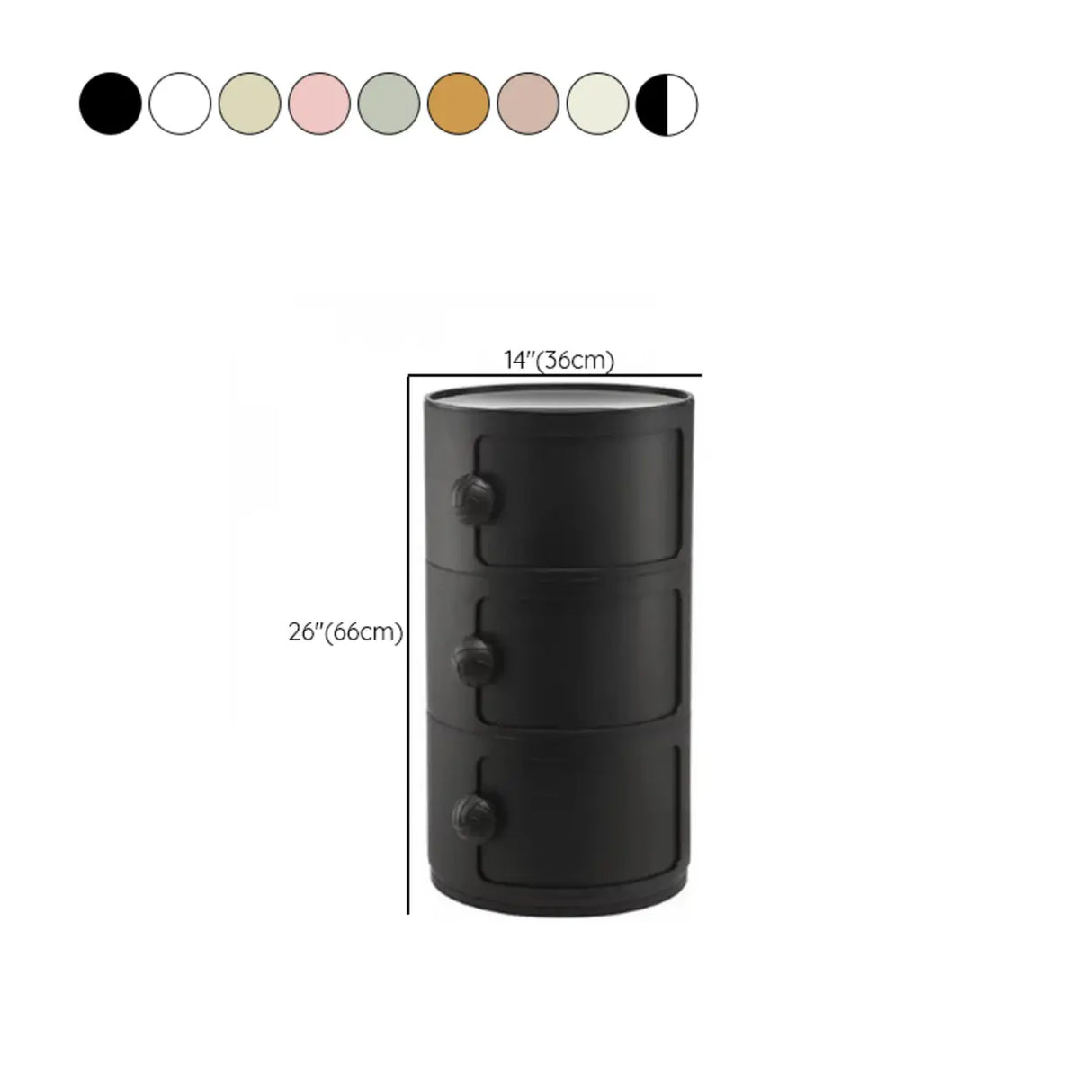 Cylinder Tip Resistant Kids Nightstand with Cabinets Image - 48
