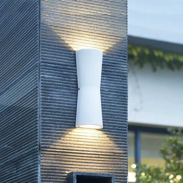Cylinder White Metal LED Exterior Up ...