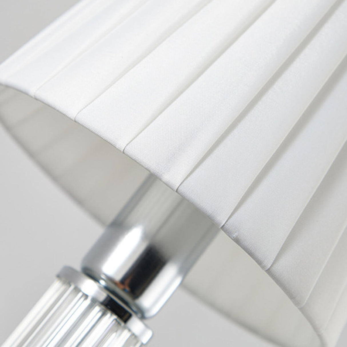Cylinder White Pleated Glass Bedroom Wall Sconce Image - 10
