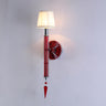 Cylinder White Pleated Glass Bedroom Wall Sconce Image - 3